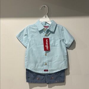 Wrangler Sky Blue Kids Button Down Shirt